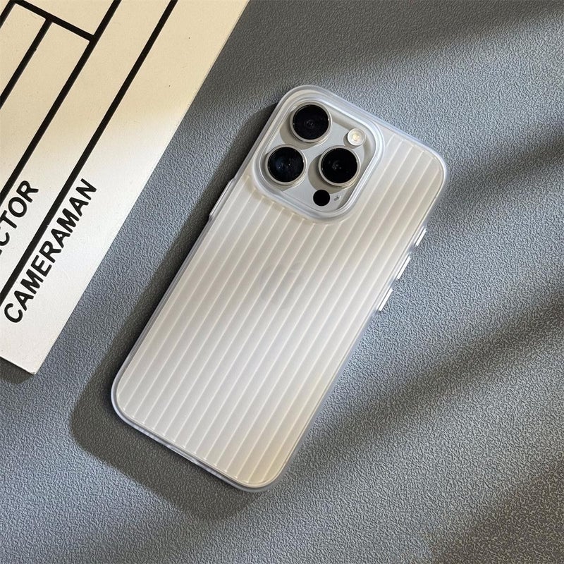 Semi-Transparent Frosted Corrugated Silicone Phone Case for Apple iPhone 15 Pro Max - Image 3