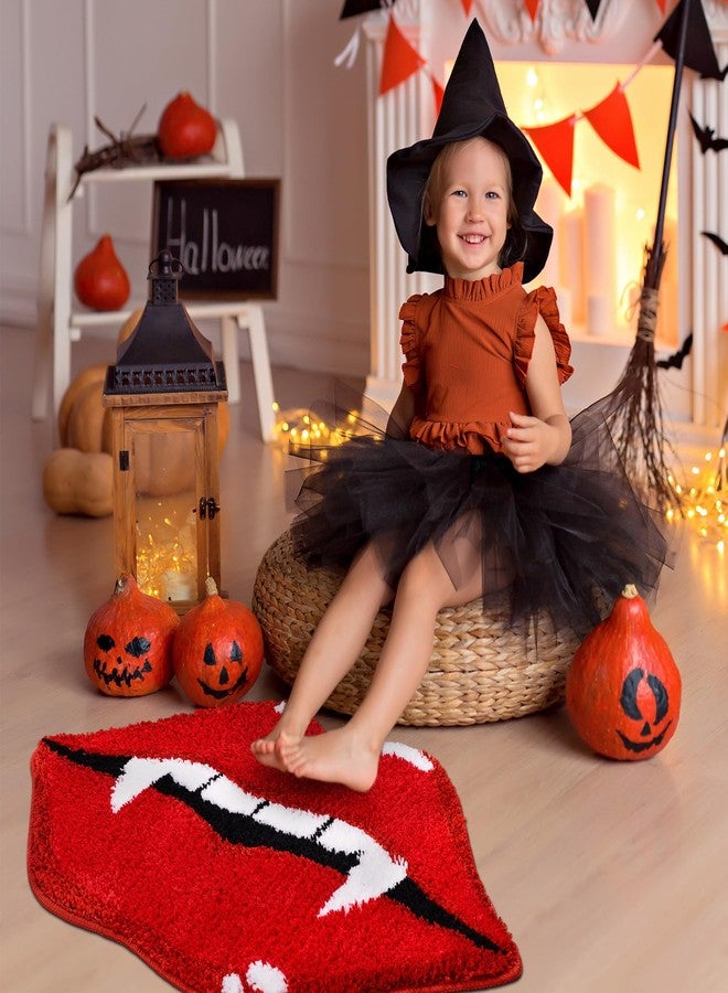 TRUEDAYS Halloween Bath Mat Evil Red Lip Halloween Bathroom Decor Rug Cute Fun Spooky Non Slip Absorbent Shower Rug for Bathroom, Bedroom, Living Home - Image 5