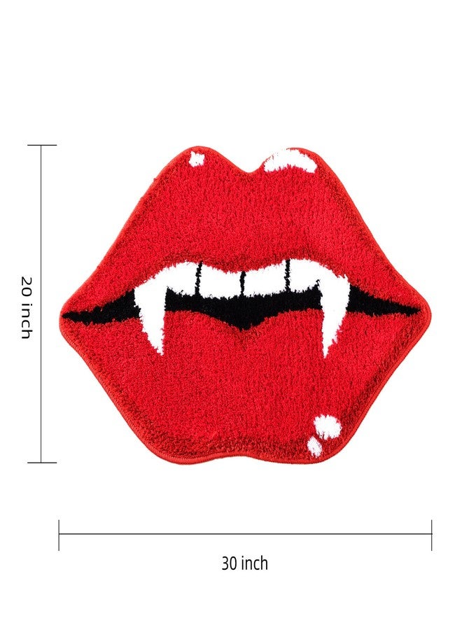 TRUEDAYS Halloween Bath Mat Evil Red Lip Halloween Bathroom Decor Rug Cute Fun Spooky Non Slip Absorbent Shower Rug for Bathroom, Bedroom, Living Home - Image 3