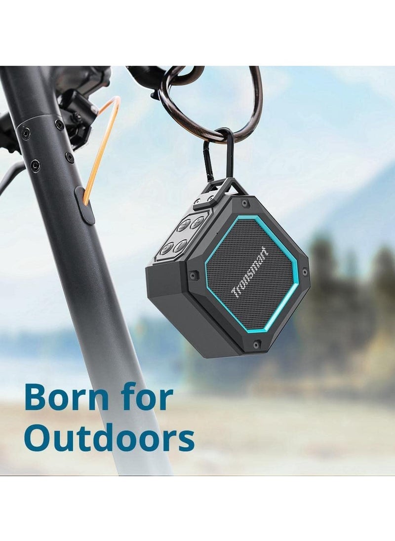 ترونسمارت - مكبر صوت Tronsmart Groove 2 المحمول للاستخدام الخارجي، صوت جهير جذاب، أوضاع إضاءة متنوعة، بلوتوث V5.3، مقاوم للماء IPX7، أوضاع EQ مزدوجة، بطارية 2500 مللي أمبير، وقت تشغيل يصل إلى 18 ساعة، AUX، بطاقة TF - أسود - Image 1