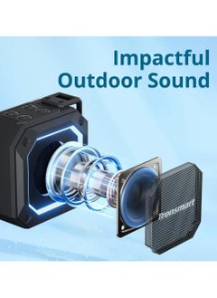 Tronsmart Tronsmart Groove 2 Portable Outdoor Speaker, Captivating Bass, Diverse Light Modes, Bluetooth V5.3, IPX7 Waterproof, Dual EQ Modes, Battery 2500mAh, Up to 18 hours Playtime, AUX, TF Card - Black  - Image 4