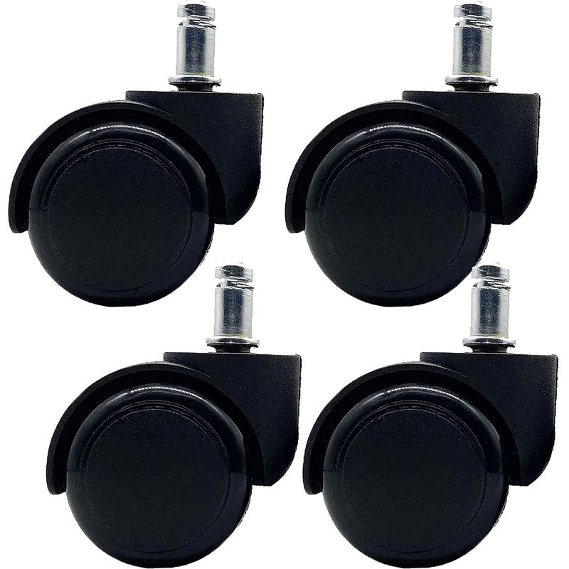 ZEGEL Heavy Duty Pin Type Nylon Office Chair Wheels Caster Wheel Set of 4 BlackGrey Load Capacity 250 kg - Image 1
