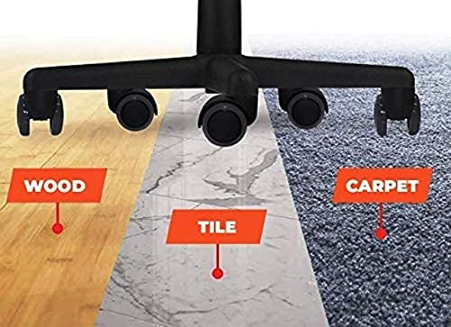 ZEGEL Heavy Duty Pin Type Nylon Office Chair Wheels Caster Wheel Set of 4 BlackGrey Load Capacity 250 kg - Image 5