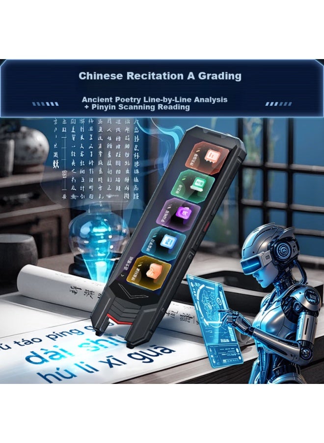 Ozing Haojiexing All-In-One Anti-Drop Point Reading Pen 4.58-Inch Large Screen Learning Machine For Elementary, Middle, And High School Universal Dictionary Translation Scanning Pen Textbook Synchronization - Image 3