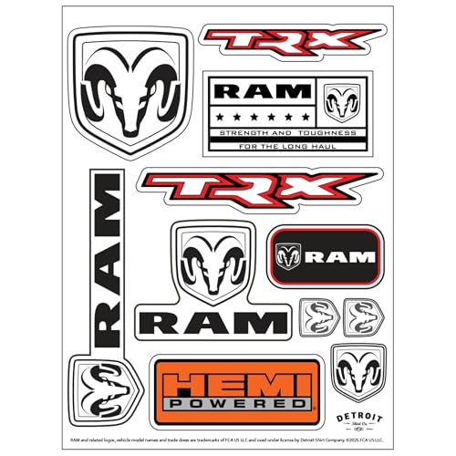 RAM Trucks TRX 11-Decal Sticker Sheet | 6"x 8" Durable Vinyl Stickers | Weatherproof, UV-Resistant, Easy Peel-Off Off-Road Graphics - Image 1