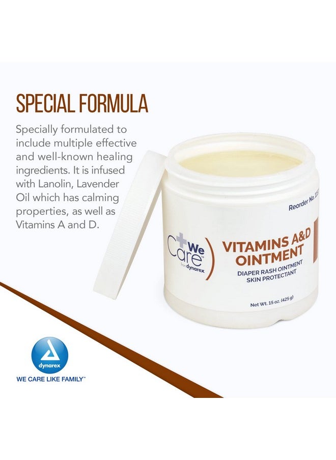 Dynarex Dynarex Vitamins A & D Ointment, Ointment with Vitamin A and Vitamin D Skin Protectant, for Diaper Rash and Discomfort, White, 15 oz Jar  - Image 3
