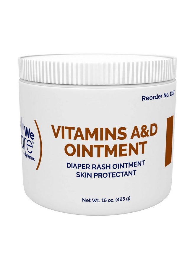 Dynarex Dynarex Vitamins A & D Ointment, Ointment with Vitamin A and Vitamin D Skin Protectant, for Diaper Rash and Discomfort, White, 15 oz Jar  - Image 1