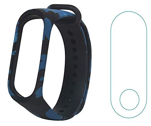 VEROX Replacement Strap Compatible with Mi Band 3 Strap Army Blue Color Camouflage Strap | Mi Band 3 Military Style Strap with Screen Protector Combo Accessories (Device Not Included) - Image 1