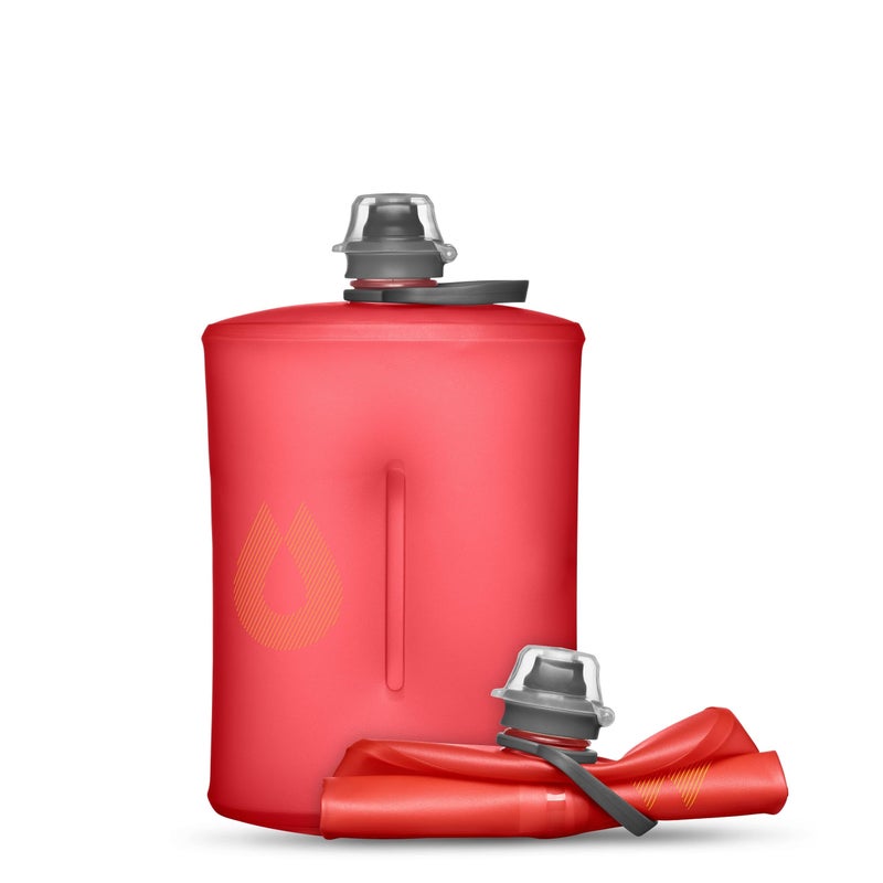 HydraPak Stow (1L  32oz) - Collapsible Water Bottle - Ultralight & Packable Travel Bottle  Flexible Ski  Hike  Bike or Climb Squeeze Flask - Redwood Red - Image 1