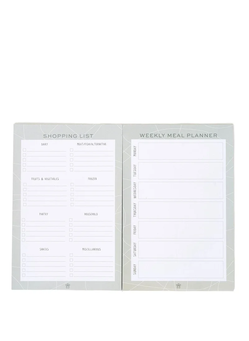 Prickly Pear Weekly Meal Planner & Shopping List With Magnetic Panel On The Back Of Each