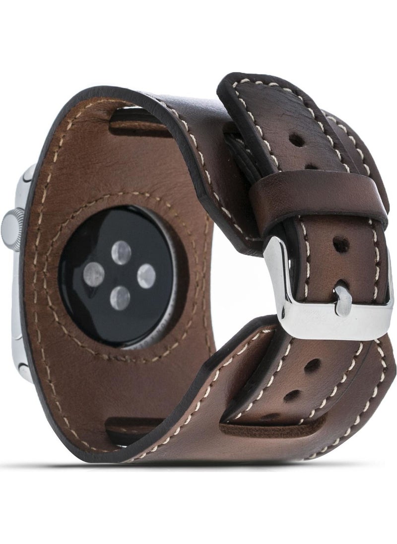 BOULETTA - Apple Watch Compatible Leather Cuff Strap 38/40mm Tan - Image 1