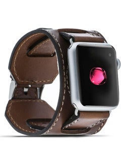 Apple Watch Compatible Leather Cuff Strap 38/40mm Tan