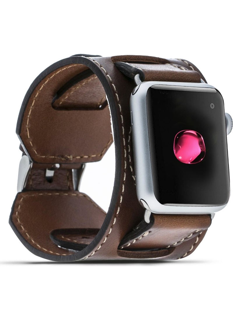 BOULETTA - Apple Watch Compatible Leather Cuff Strap 38/40mm Tan - Image 1