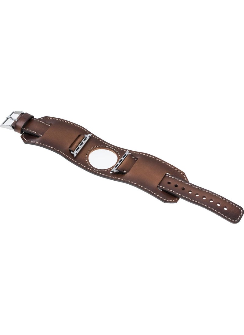 BOULETTA - Apple Watch Compatible Leather Cuff Strap 38/40mm Tan - Image 1