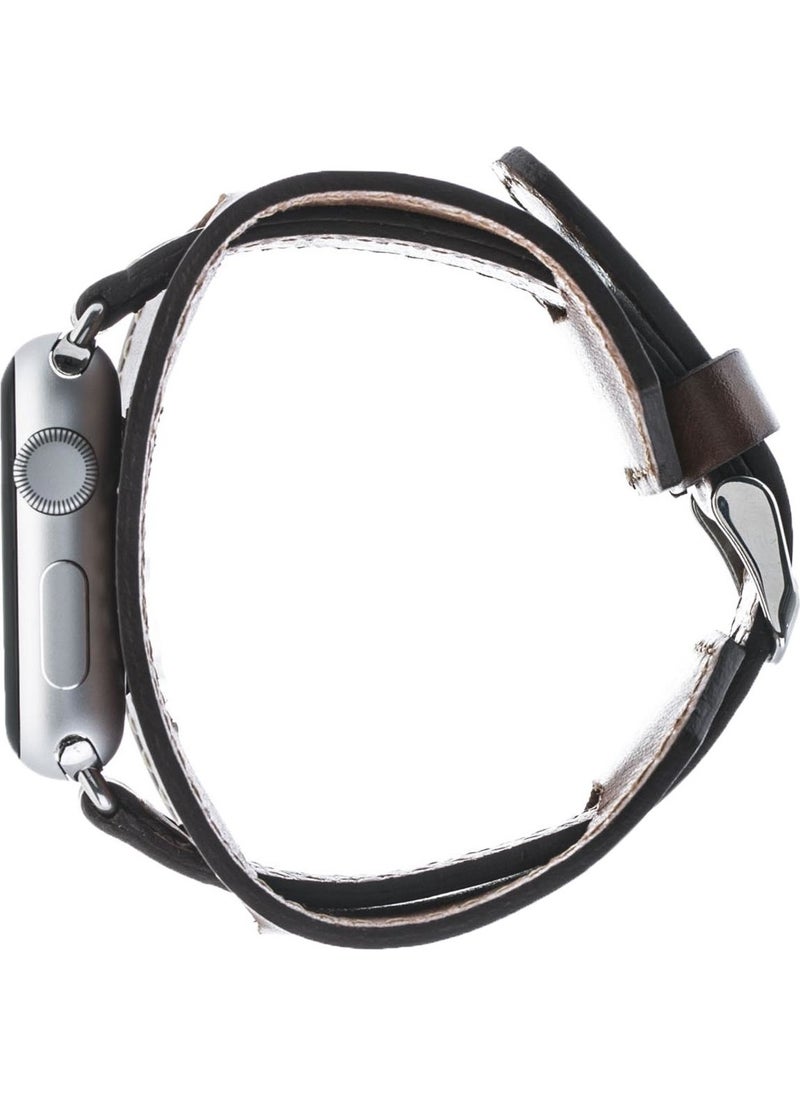 BOULETTA - Apple Watch Compatible Leather Cuff Strap 38/40mm Tan - Image 1