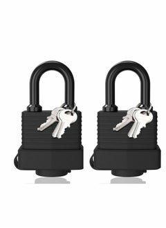 KASTWAVE Padlock with 3 Keys, 2Pcs Key Padlock Weatherproof Outdoor, Waterproof Lock 30mm Heavy Duty Padlocks Anti-Cut, Laminated Steel for Gym Locker, Garage, Fence, Shed, Yard  - Image 1