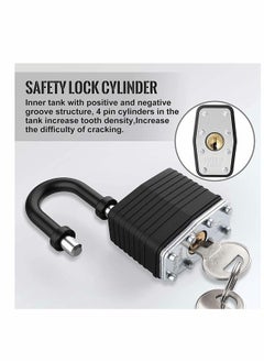 KASTWAVE Padlock with 3 Keys, 2Pcs Key Padlock Weatherproof Outdoor, Waterproof Lock 30mm Heavy Duty Padlocks Anti-Cut, Laminated Steel for Gym Locker, Garage, Fence, Shed, Yard  - Image 5