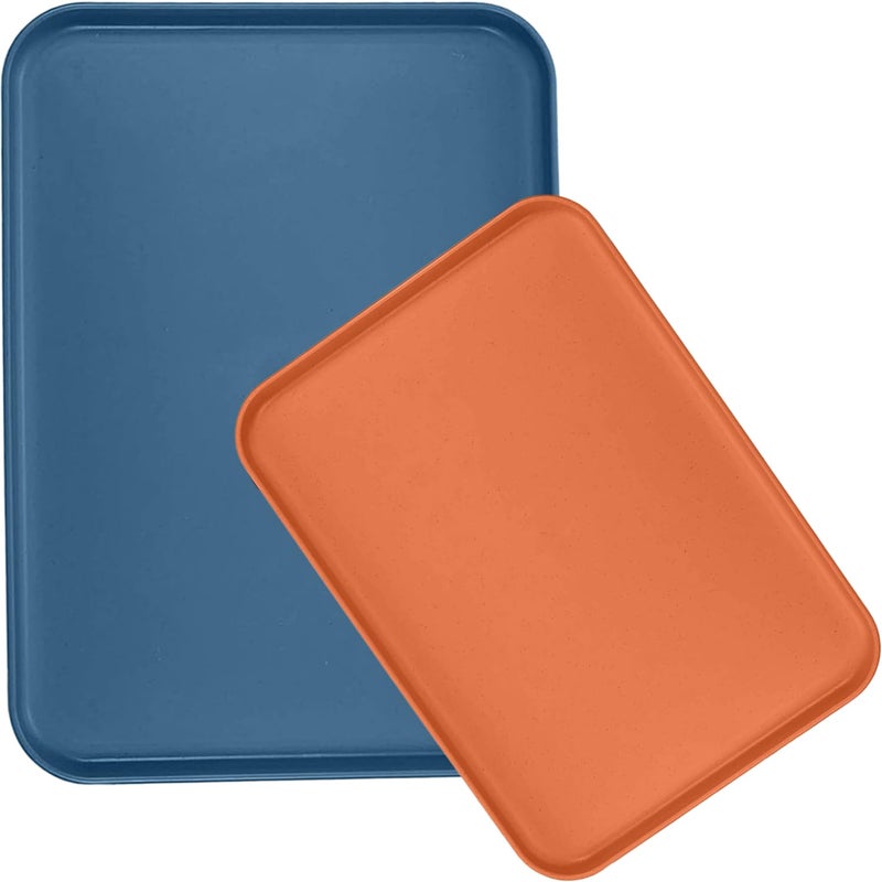 P-Plus International Large Serving Tray Rectangular Buffet Trays for Party, Turkey Platter Elegant Kitchen Buffet Tray Server Small and Large Food Serving Plate (25cm+31cm, Random Color, Pack of 2) - Image 1