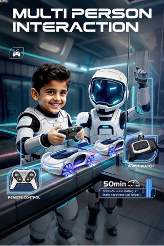 Futuristic Remote Control Car, Gesture Sensing Rc Stunt Car with Light Spray & Sound, 360° Rotate 2.4GHz RC Cars Toy for Boys 8-12, Birthday Presents for Kids Age 8 9 10 11 12 13 14 (White) - view 5