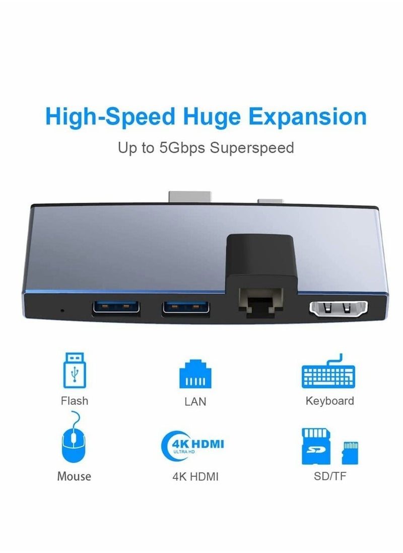 Y&D - Hub for Surface Pro 6/Pro 5/Pro 4 Docking Station USB 3.0x2 Adapter TF/SD Memory Card Reader 4K HDMI Port Microsoft 4/ 5/6 - Image 1