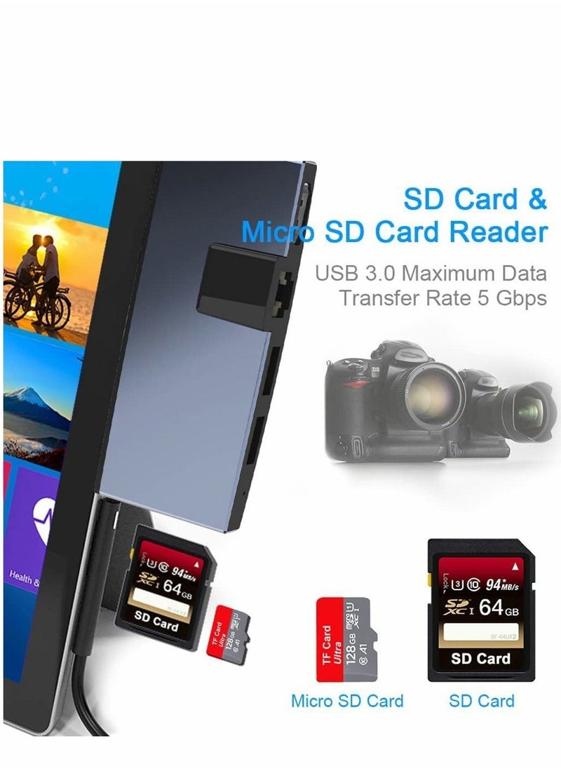 Y&D - Hub for Surface Pro 6/Pro 5/Pro 4 Docking Station USB 3.0x2 Adapter TF/SD Memory Card Reader 4K HDMI Port Microsoft 4/ 5/6 - Image 1