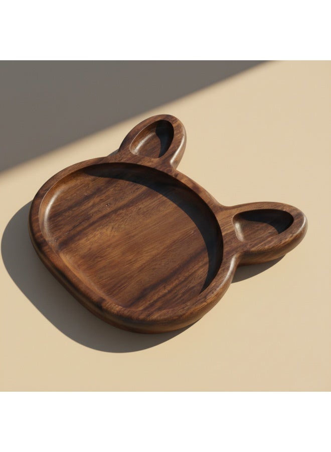 كذا هوم صينية تقديم خشبية فاخرة مصنوعة يدويًا مع أقسام جانبية – صحن أنيق لتقديم المكسرات والضيافة والقهوة - Image 1