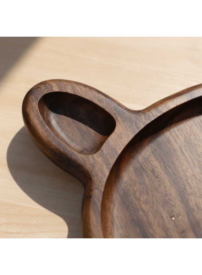 كذا هوم صينية تقديم خشبية فاخرة مصنوعة يدويًا مع أقسام جانبية – صحن أنيق لتقديم المكسرات والضيافة والقهوة - Image 2