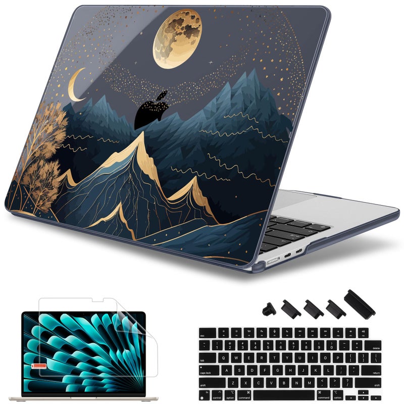 May Chen for M5 MacBook Air 13.6 Inch Case 2026 2025 2024-2022 Release M5 A3449 M4 A3240 M3 A3113 M2 A2681, Plastic Hard Shell Case for MacBook Air 13.6" with Retina Display, Starry Mountain - Image 1