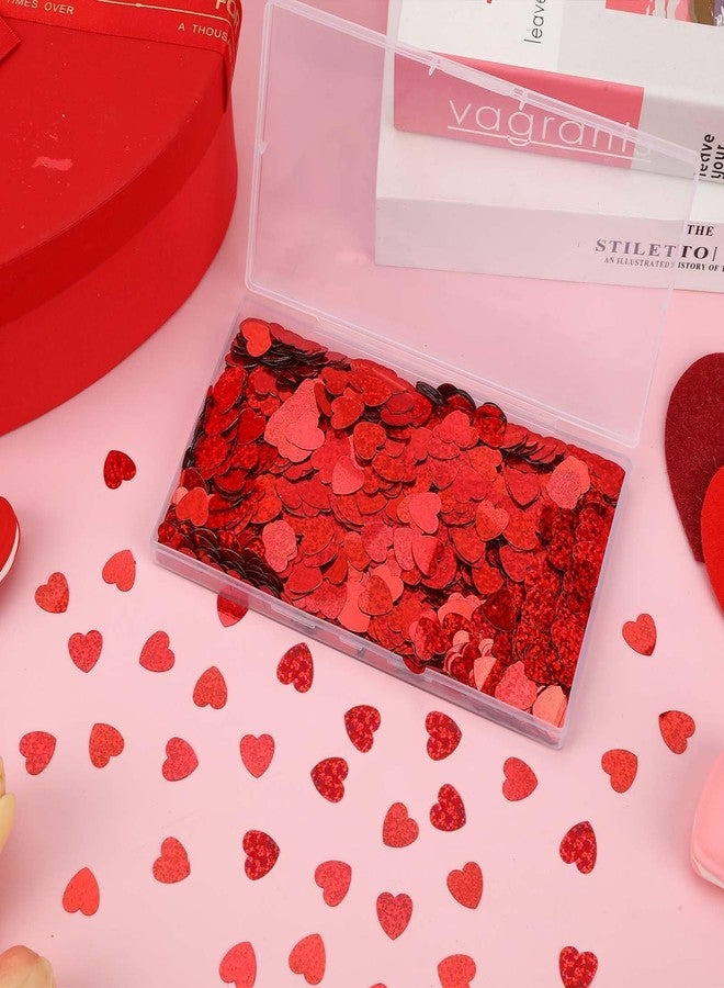 MARFOREVER Hearts Shaped Glitter Confetti, Valentine's Day Red Heart Table Confetti Metallic Foil Sprinkles Glitter Hearts for Wedding Bridal Baby Shower Birthday Festival Party Decorations - Image 2