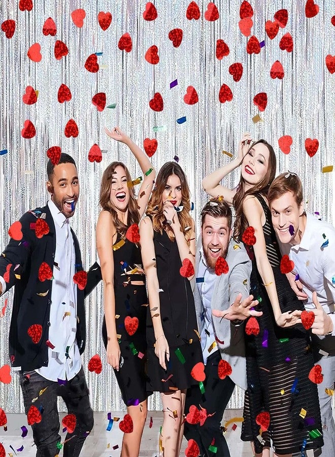 MARFOREVER Hearts Shaped Glitter Confetti, Valentine's Day Red Heart Table Confetti Metallic Foil Sprinkles Glitter Hearts for Wedding Bridal Baby Shower Birthday Festival Party Decorations - Image 5