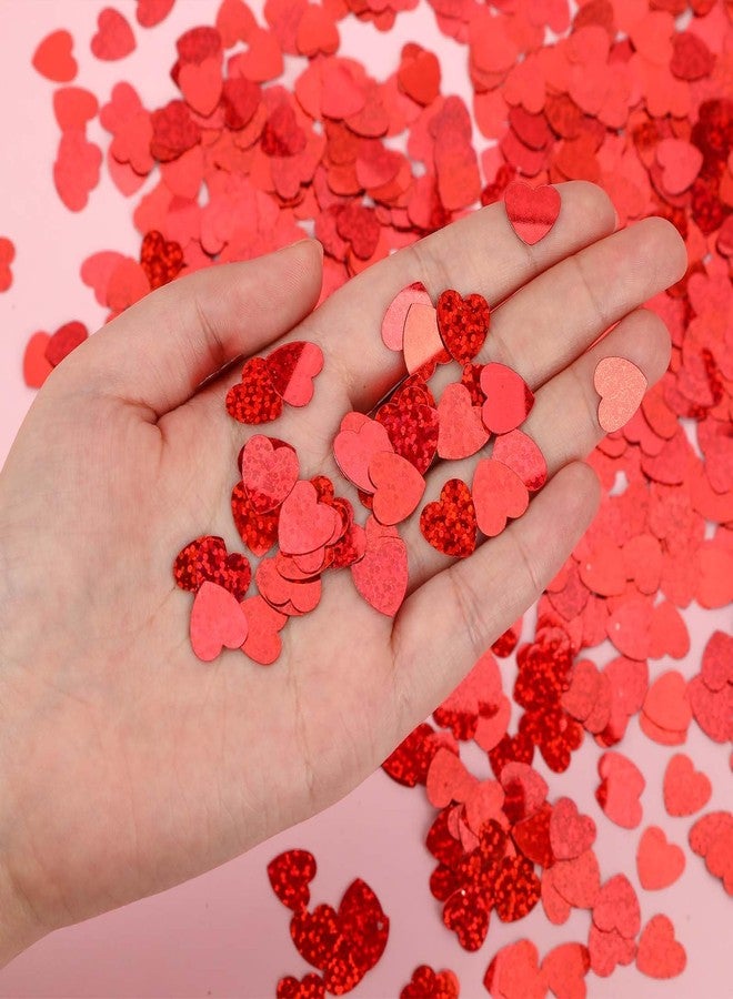 MARFOREVER Hearts Shaped Glitter Confetti, Valentine's Day Red Heart Table Confetti Metallic Foil Sprinkles Glitter Hearts for Wedding Bridal Baby Shower Birthday Festival Party Decorations - Image 4