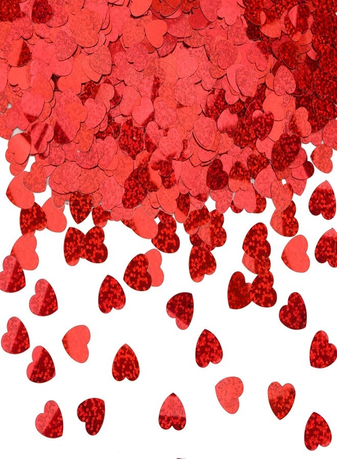 MARFOREVER Hearts Shaped Glitter Confetti, Valentine's Day Red Heart Table Confetti Metallic Foil Sprinkles Glitter Hearts for Wedding Bridal Baby Shower Birthday Festival Party Decorations - Image 1