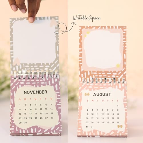 SCONY.G | Mini Desktop Calendar 2026 | 26 Pages, 9 * 11 CM | White Wiro | writable space in each months - Image 5