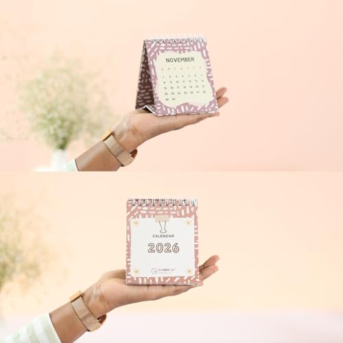 SCONY.G | Mini Desktop Calendar 2026 | 26 Pages, 9 * 11 CM | White Wiro | writable space in each months - Image 4