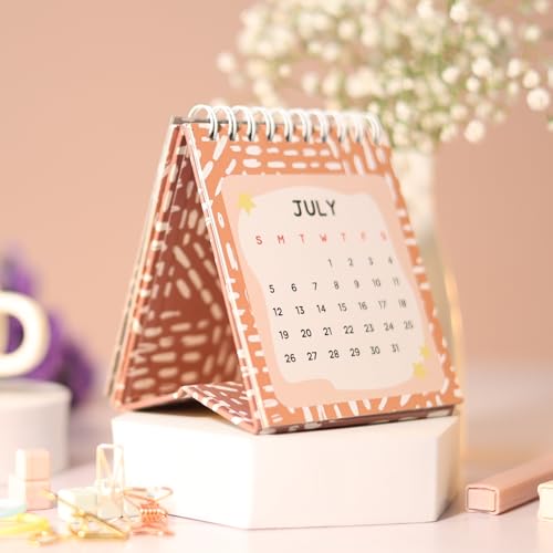 SCONY.G | Mini Desktop Calendar 2026 | 26 Pages, 9 * 11 CM | White Wiro | writable space in each months - Image 1