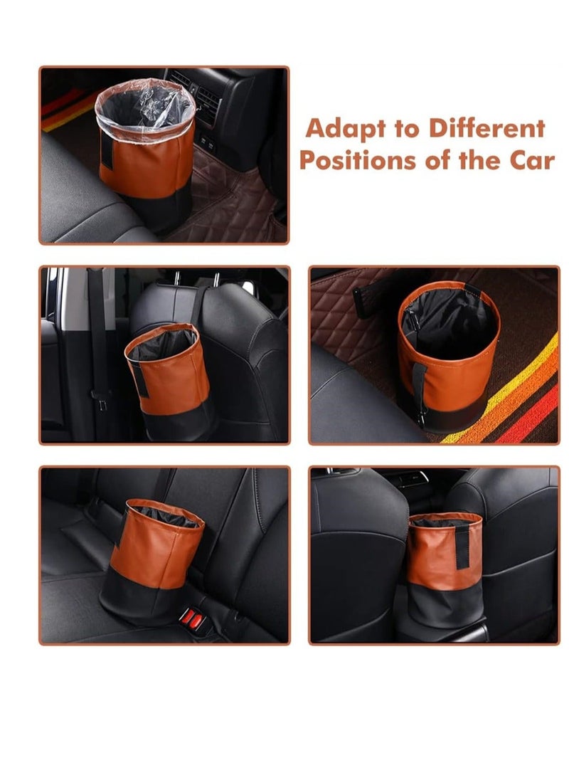 Generic Collapsible Car Bin, Universal Traveling Portable Car Bin Storage, Tidy Water Resistant Leather Pop up Car Bin Storage, Hook Hanging Car Bin for Front, Back of Car, 1 Pcs  - Image 5