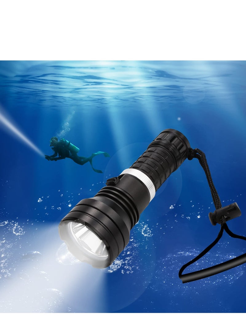SYOSI Diving Flashlight Dive Torch 2000 Lumen Waterproof Underwater Led Submarine Lights Holder with Rechargeable Battery,Charger for Under Water Deep Sea Cave at Night - Image 1