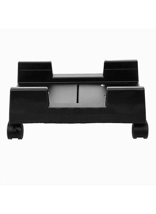 Generic - Mobile Desktop Computer Floor Stand Rolling Wheels Adjustable Width PC Tower Holder (Black) - Image 1