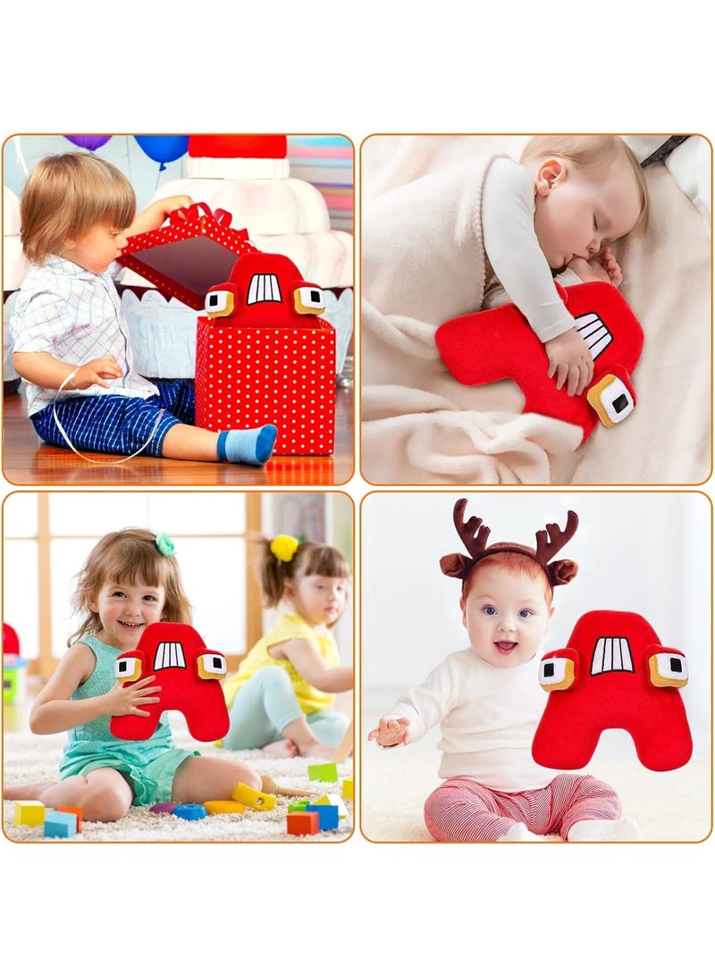 SOLARAE لعبة محشوة على شكل حرف، لعبة حيوانات محشوة، ألعاب ناعمة للبنات، هدية عيد ميلاد للأولاد والبنات من عمر 3 سنوات فما فوق، حرف A - Image 5