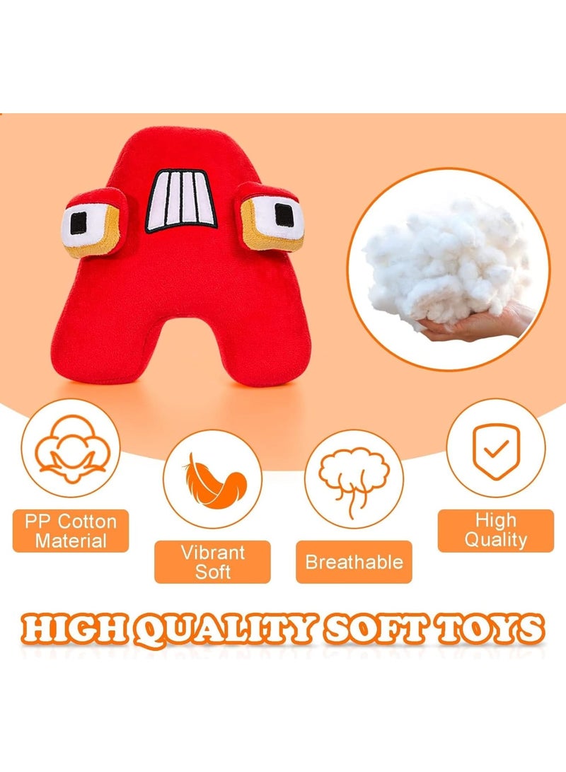 SOLARAE لعبة محشوة على شكل حرف، لعبة حيوانات محشوة، ألعاب ناعمة للبنات، هدية عيد ميلاد للأولاد والبنات من عمر 3 سنوات فما فوق، حرف A - Image 3