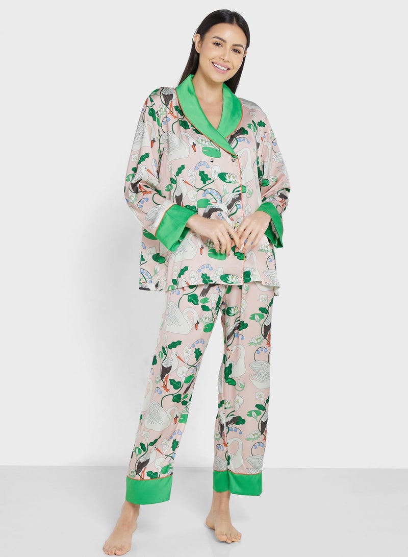 Khizana Printed Pyjama Set - Image 1