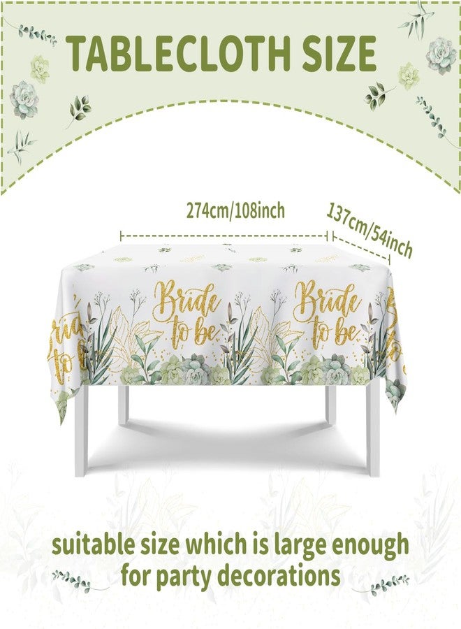 Haimimall Sage Green Bridal Shower Decorations Bride to Be Decorations Bachelorette Plates and Napkins Sets Bride to Be Tablecloths Happy Ever After Banner Disposable Tableware Set Serves 20 Guests - Image 3