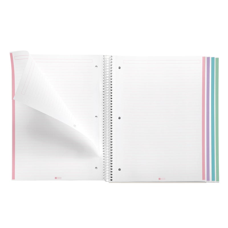 Roaring Spring M MiquelRius, Lined 4 Subject Notebook, 11" x 8.5", 120 Perforated Sheets, Colored Sections, 3 Hole Punched,West Bay Design Cardboard Cover - Image 5