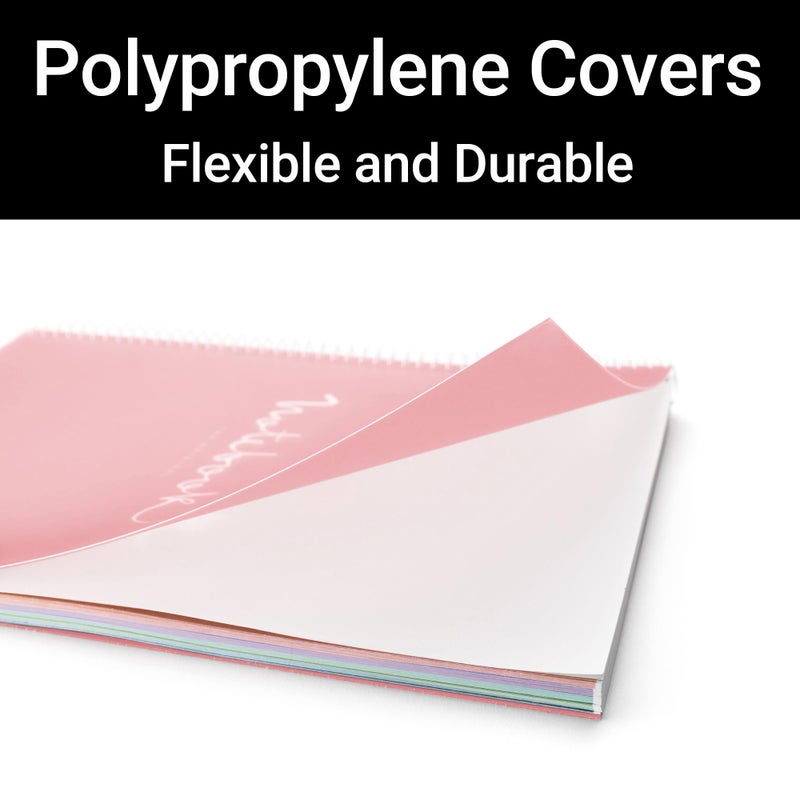 Roaring Spring M MiquelRius, Lined 4 Subject Notebook, 11" x 8.5", 120 Perforated Sheets, Colored Sections, 3 Hole Punched,West Bay Design Cardboard Cover - Image 3