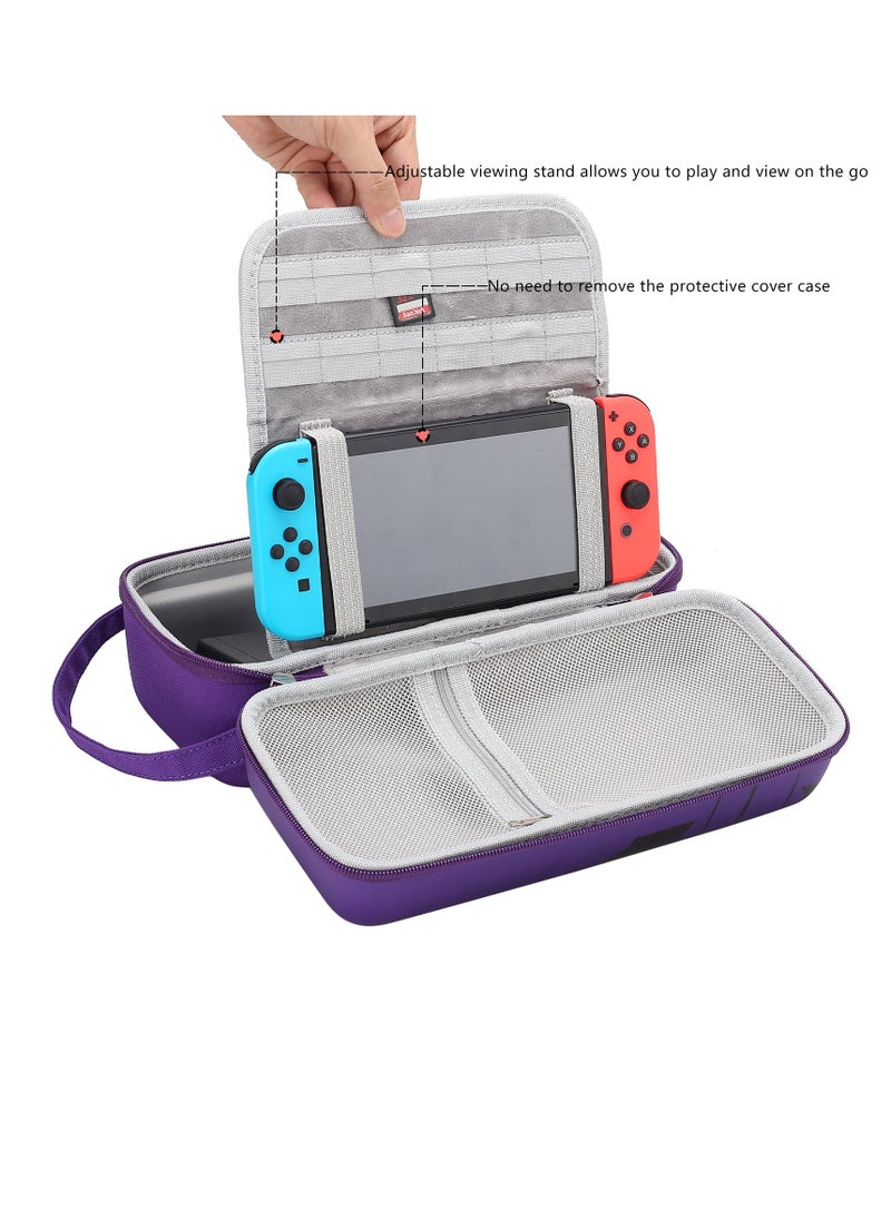 KASTWAVE - Carrying Storage Case for Nintendo Switch/Switch OLED, Built-in Stand and Removable Shoulder Strap Design Fit Switch Console, AC Charger Adapter, Switch Dock/Pro Controller Accessories - Image 1