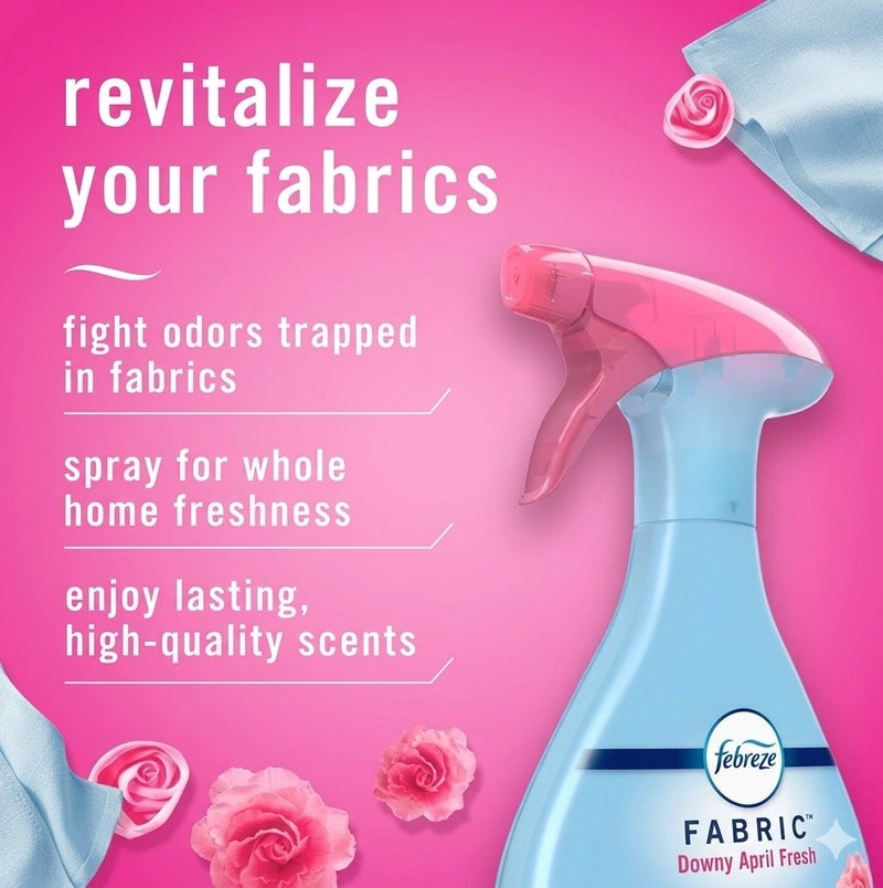 Febreze Fabric Spray Downy April Fresh 438ml, Fabric Refresher Odor Eliminator, Long Lasting Fresh Laundry Scent for Sofa Curtains Clothes Upholstery Home UAE - Image 2
