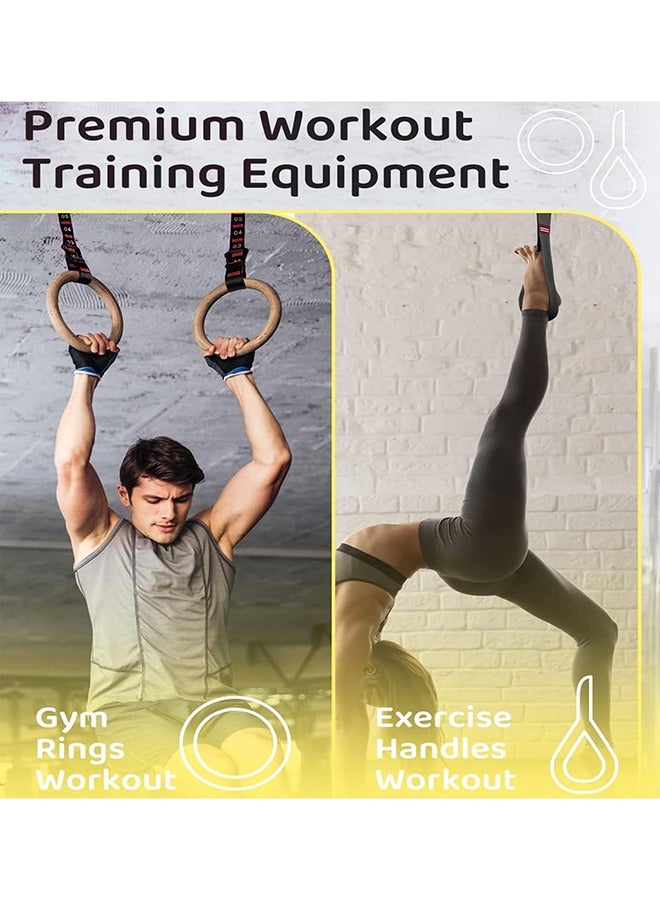 عربست حلقات الجمباز ، حلقات اللياقة البدنية الخشبية ، حلقات التدريب ، الترقيم القابل للتعديل ، عمليات السحب ، الخواتم ، المجموعات ، تدريب اللياقة البدنية بوزن الجسم - Image 3