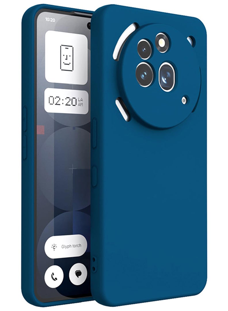 رفع القضية متوافق مع حافظة Nothing Phone 3a Pro مقاس 6.77 بوصة، سيليكون سائل ناعم وممتاز [بطانة من الألياف الدقيقة المضادة للخدش] غطاء هاتف نحيف واقٍ مقاوم للصدمات لهاتف 3a Pro 2025، أزرق - Image 1