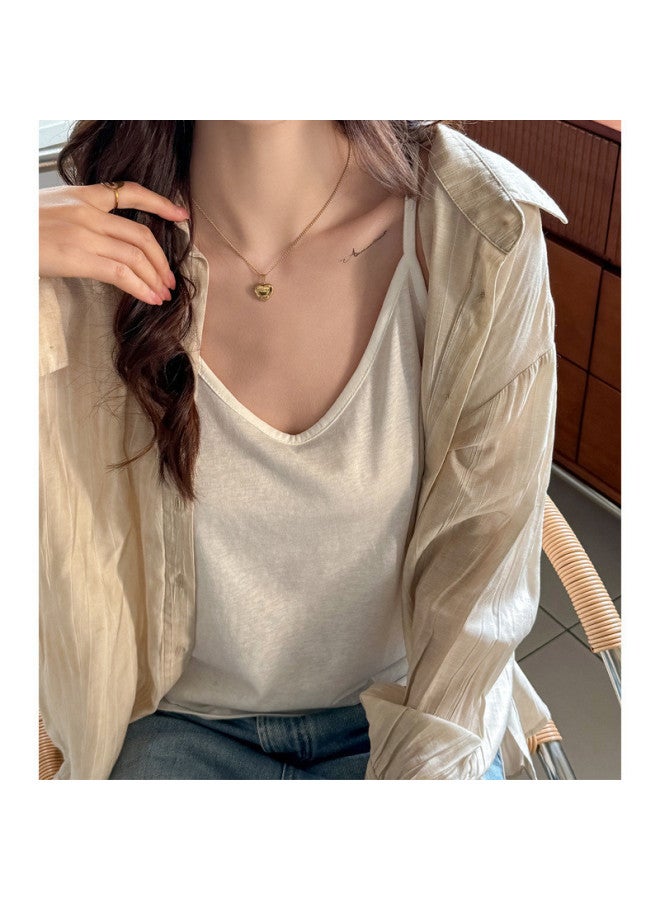 pincai Cotton Linen All-Season Versatile Loose Lazy Style Camisole Women'S Innerwear Flattering Sleeveless Top - Image 4