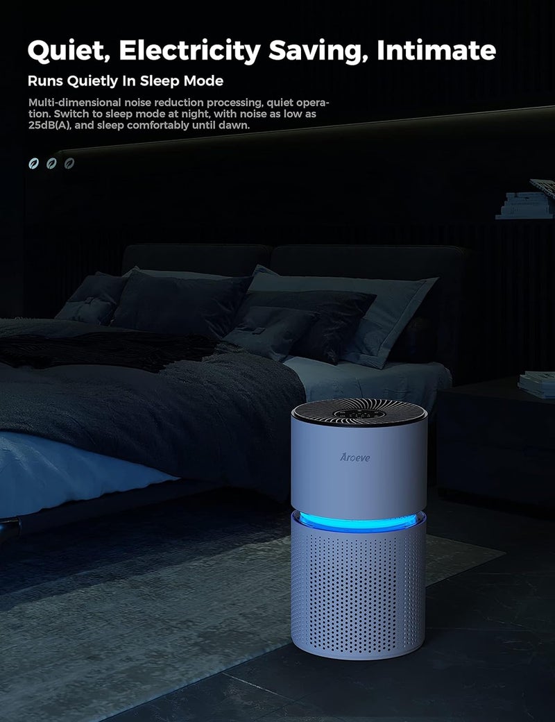 AROEVE Air Purifiers for Home Large Room Coverage Up to 1095 Sq.Ft Air Cleaner Impressive Filtration Remove Dust, Pet Dander for Office, Bedroom, MK03- White - Image 5